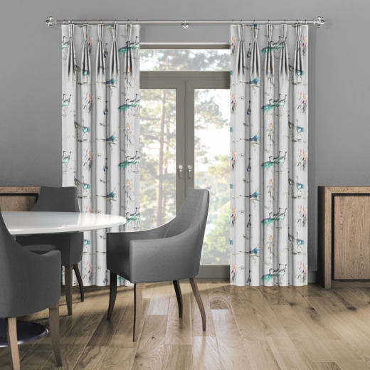 Made To Measure Curtains Cranes Cobalt