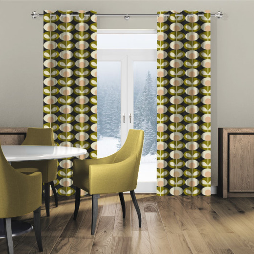 Made To Measure Curtains Orla Kiely Oval Flower Seagrass