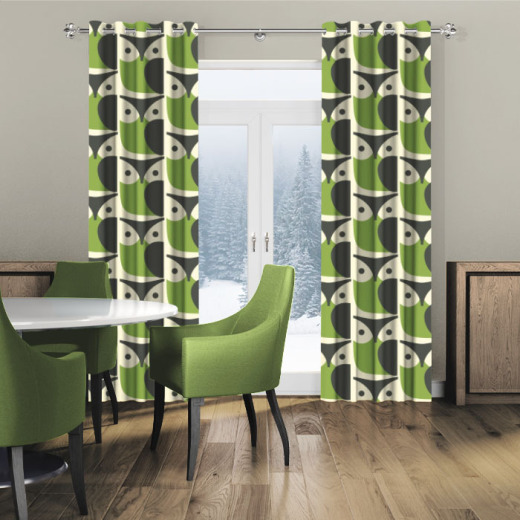 Made To Measure Curtains Orla Kiely Owl Chalky Green