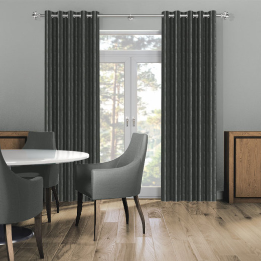 Made To Measure Curtains Rhythm Velvet Charcoal