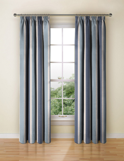 Made To Measure Curtains Stamford Stripe Denim