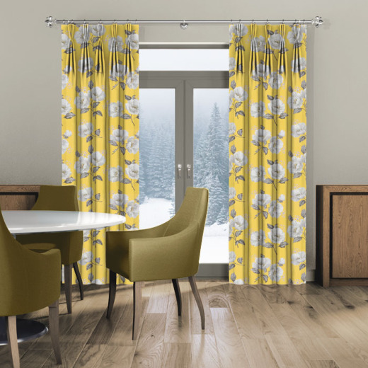 Made To Measure Curtains Wild Poppies Citrine