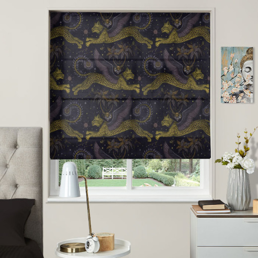 Made To Measure Roman Blinds Lynx Charcoal Velvet