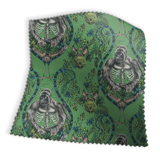 Silverback Green Linen Fabric