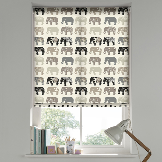 Elephants Natural Roller Blind