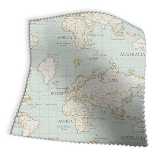 Maps Duck Egg Fabric