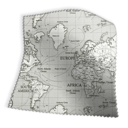 Maps Grey Fabric
