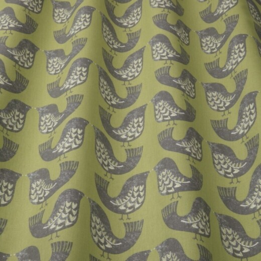 iLiv Scandi Birds Kiwi Curtain Fabric