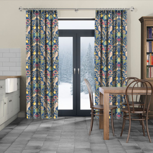 Song Bird Navy Made To Measure Curtains