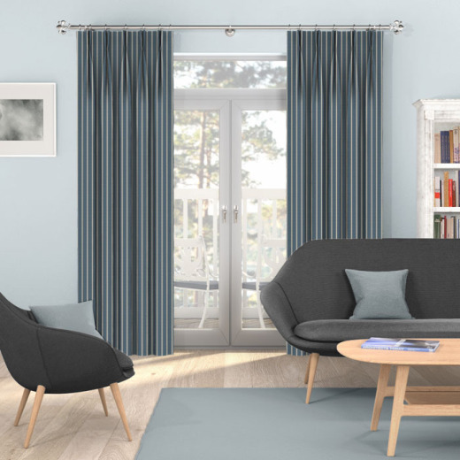 Made To Measure Curtains Pencil Stripe Midnight