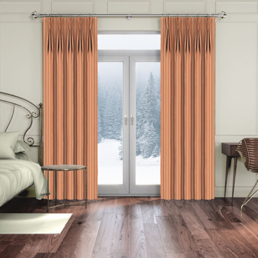 Made To Measure Curtains Pencil Stripe Paprika