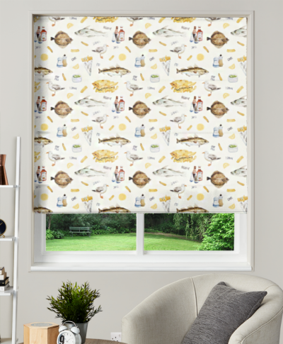 Made To Measure Roman Blind Chip Shop Cream