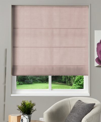 Made to Measure Roman Blind Dupion Faux Silk Powder Pink