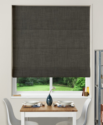 Made To Measure Roman Blind Essentials Hessian Charcoal