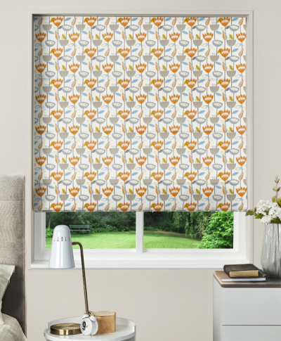 Made To Measure Roman Blind Flower Power Tangerine