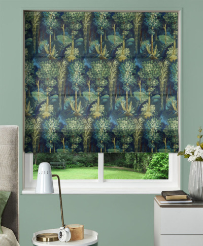 Made To Measure Roman Blind Forbidden Forest Sapphire