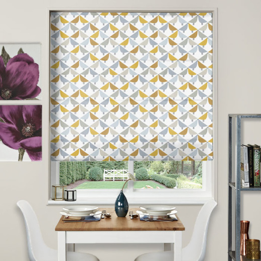 Made To Measure Roman Blind Lintu Dandelion Butterscotch Pebble