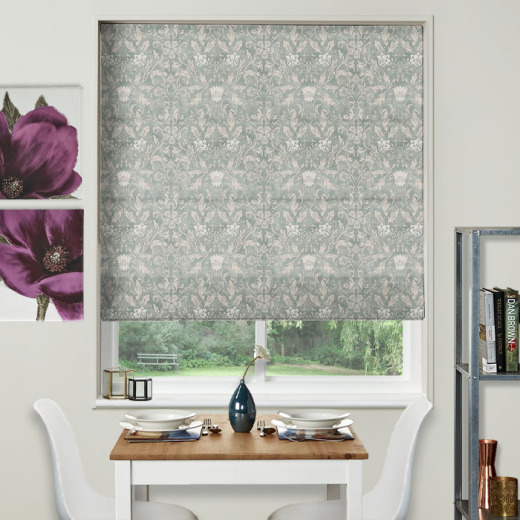 Rococo Aqua Roman Blind