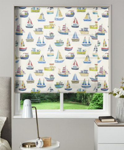 Made To Measure Roman Blind Boat Club Cobalt