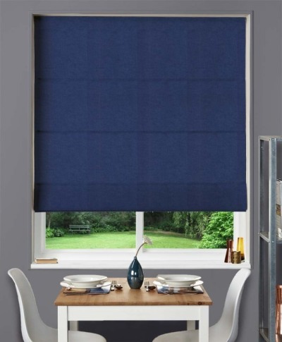 Made To Measure Roman Blind Cotton Panama Navy