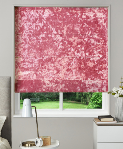 Made To Measure Roman Blind Crush Velvet Carnation