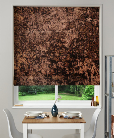 Made To Measure Roman Blind Crush Velvet Chocolate