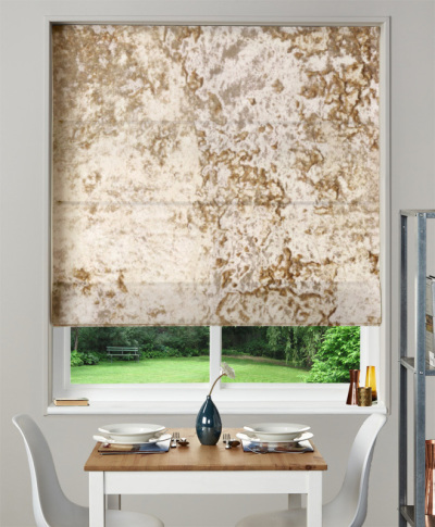 Made To Measure Roman Blind Crush Velvet Cream