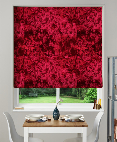 Made To Measure Roman Blind Crush Velvet Crimson