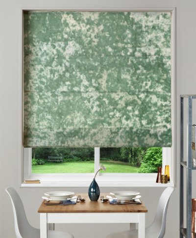 Made To Measure Roman Blind Crush Velvet Teal