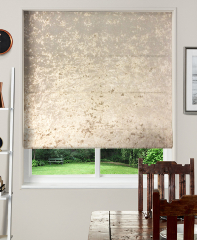 Roman Blind Crushed Velvet Palladium Mushroom