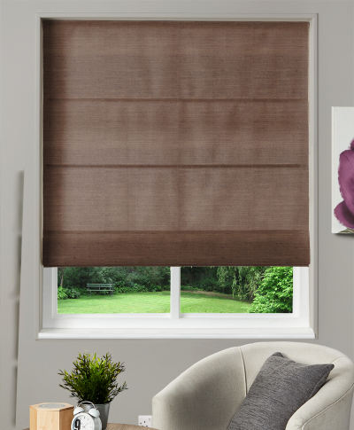 Made To Measure Roman Blind Dupion Faux Silk Cinnamon