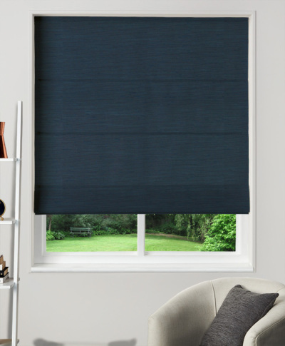 Made To measure Roman Blind Dupion Faux Silk Navy