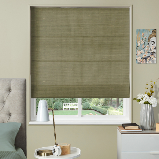 Made To Measure Roman Blind Dupion Faux Silk Sage