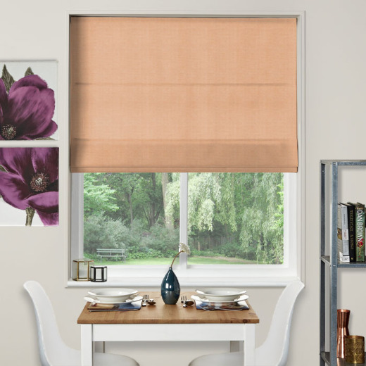 Made to Measure Roman Blind Dupion Faux Silk Salmon