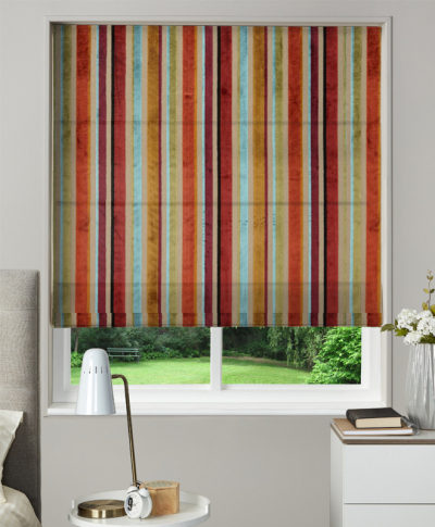 Made To Measure Roman Blind Festival Velvet Auburn