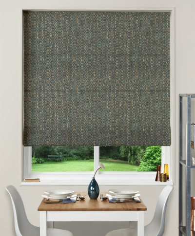 Made To Measure Roman Blind Iona Teal Fascade