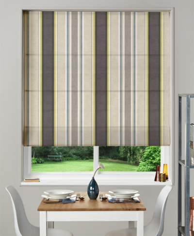Made To Measure Roman Blind Luella Charcoal Chartreuse