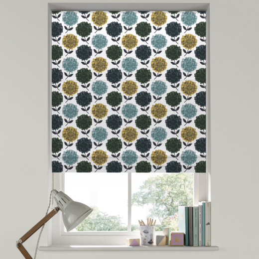 Roman Blind Orla Kiely Hydrangea Jade