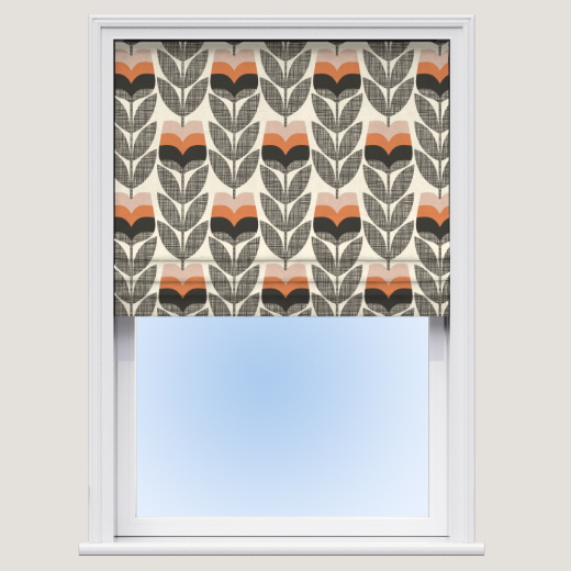 Roman Blind Orla Kiely Rosebud Orange