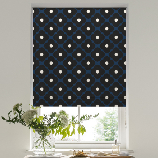 Roman Blind Orla Kiely Spot Flower Dark Marine