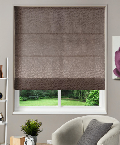 Made To Measure Velvet Roman Blind Pulse Charcoal