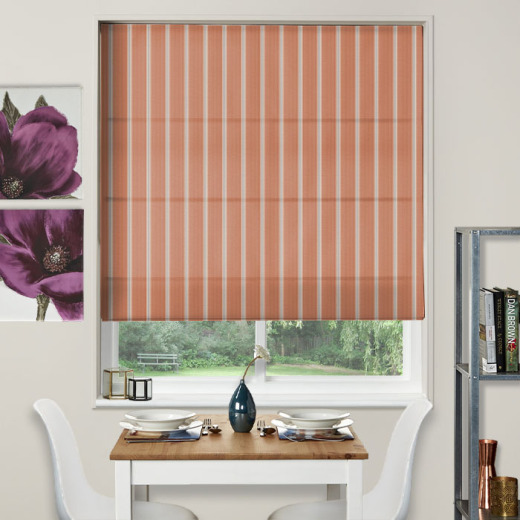 Roman Blind Rowing Stripe Paprika