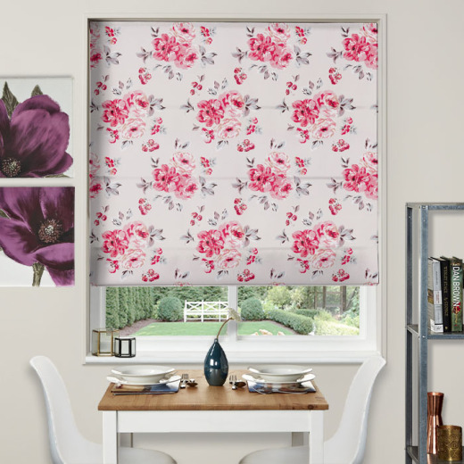 Made To Measure Roman Blind Brampton Bunch Raspberry