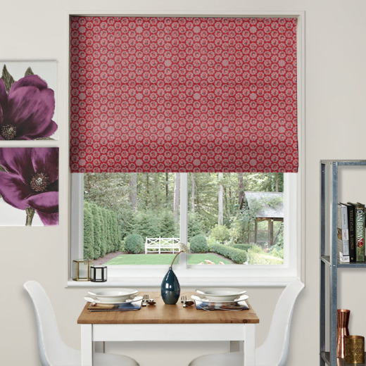 Made To Measure Roman Blind Freston Rose Red