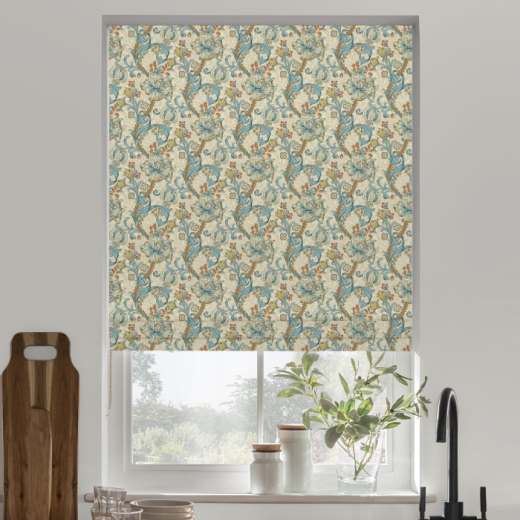 Made To Measure Roman Blinds Golden Lily Linen Teal