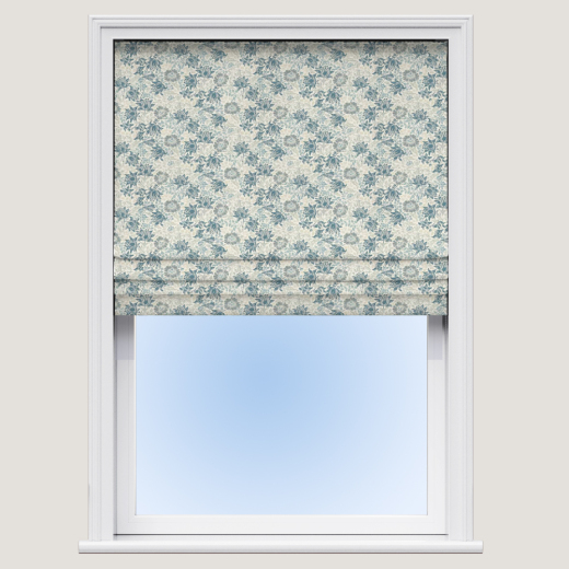 Made To Measure Roman Blinds Mallow Jacquard Midnight Denim
