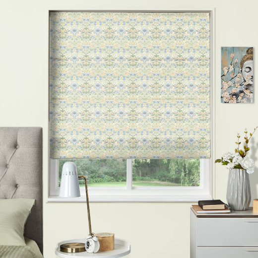 Strawberry Thief Apple Blush Electric Roman Blind