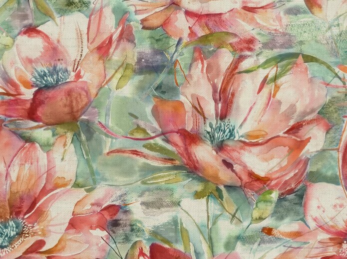 Dusky Blooms Russet Fabric