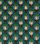 Tulip & Bird Goblin Green/Raven Fabric by Morris & Co