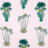Made To Measure Curtains Jungle Palms Pink Flat Image